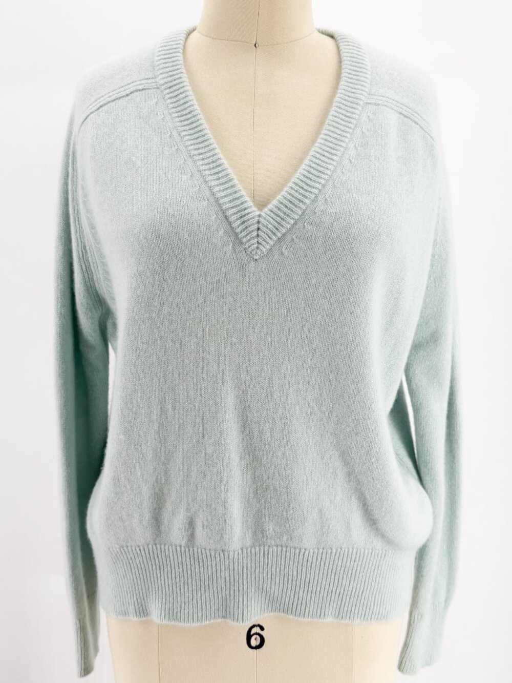 NAKED CASHMERE SYDNEY V-NECK CASHMERE Light Blue Knit Pullover XS - Picture 2 of 11